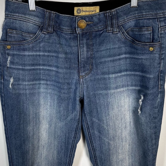 Democracy Ab Technology Jeans Sz 8 Blue Distressed Stretch Women's Fits 30x30 - Picture 3 of 5